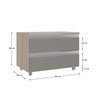 gabinete banheiro rodinhas joia 60cm 02 gavetas madeirado cinza costas