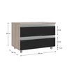 gabinete banheiro rodinhas joia 60cm 02 gavetas madeirado preto cotas