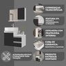 conjunto gabinete banheiro cross 60 branco preto diferenciais