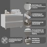 gabinete banheiro rodinhas joia 60cm 02 gavetas branco cinza diferencial