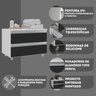 gabinete banheiro rodinhas joia 60cm 02 gavetas branco preto diferencial