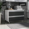 gabinete banheiro rodinhas joia 60cm 02 gavetas branco preto