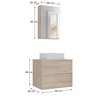 conjunto gabinete banheiro rubi 60cm madeirado cotas