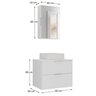 conjunto gabinete banheiro rubi 60cm branco inteiro cotas