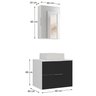 conjunto gabinete banheiro rubi 60cm branco preto cotas