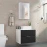 conjunto gabinete banheiro rubi 60cm branco preto
