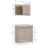 conjunto gabinete banheiro fox 60cm madeirado cotas