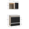 conjunto gabinete banheiro fox 60cm madeirado preto cotas
