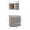 conjunto gabinete banheiro fox 60cm madeirado cinza cotas