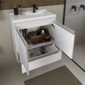 conjunto gabinete banheiro fox 60cm branco detalhe gabinete aberto decorado