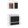 conjunto gabinete banheiro fox 60cm branco preto cotas