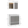 conjunto gabinete banheiro fox 60cm branco cinza cotas