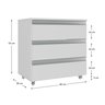 gabinete banheiro rodinhas joia 60cm 03 gavetas branco cotas