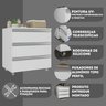 gabinete banheiro rodinhas joia 60cm 03 gavetas branco diferencial