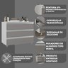 gabinete banheiro rodinhas joia 80cm 03 gavetas branco cinza diferencial