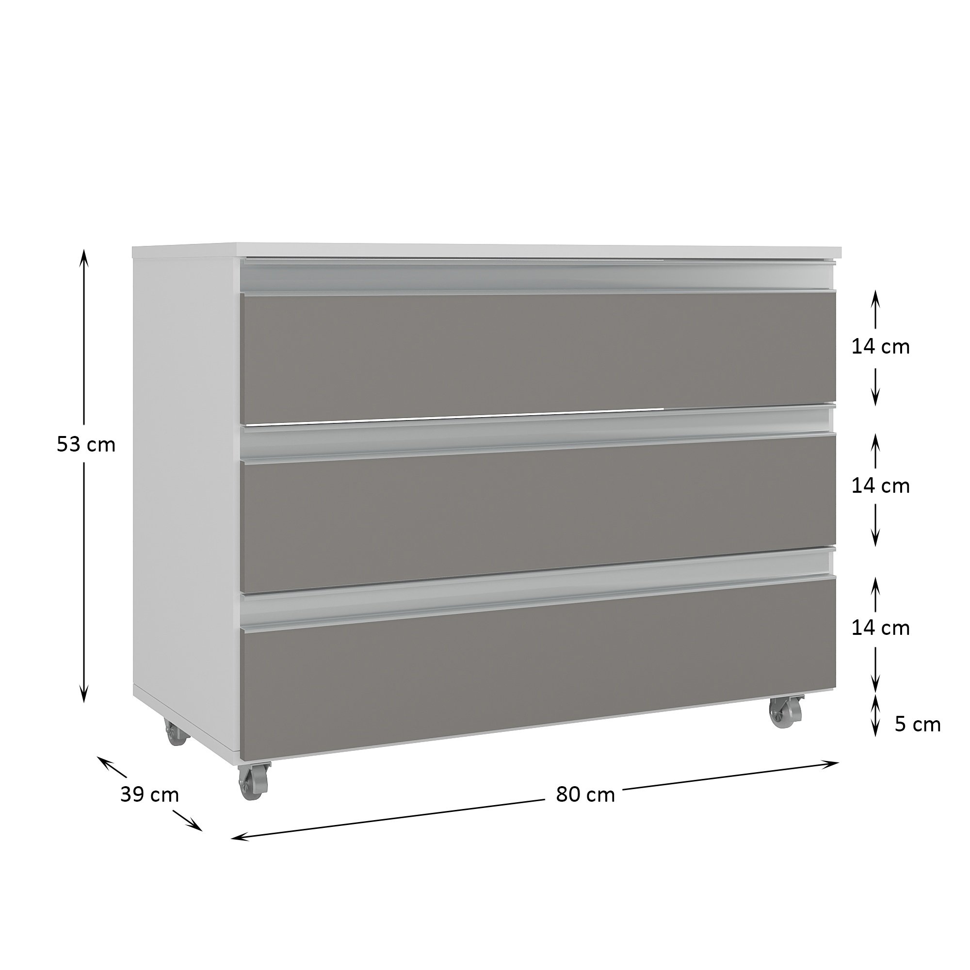 Gabinete Banheiro Rodinhas JOIA 80CM 02 GAVETAS - Móveis Joia