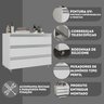 gabinete banheiro rodinhas joia 80cm 03 gavetas branco inteiro diferencial