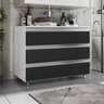 gabinete banheiro rodinhas joia 80cm 03 gavetas branco preto ambientada