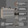 gabinete banheiro rodinhas joia 80cm 03 gavetas madeirado cinza diferencial