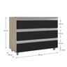 gabinete banheiro rodinhas joia 80cm 03 gavetas madeirado preto cotas