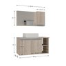 conjunto de gabinete banheiro 80cm madeirado inteiro cotas