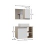 conjunto gabinete banheiro virtus 60cm madeirado branco cotas