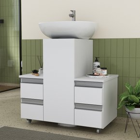 gabinete de coluna branco ambientada