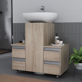 gabinete de coluna amadeirado ambientada