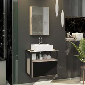 madeirado preto vidro branco pia branca