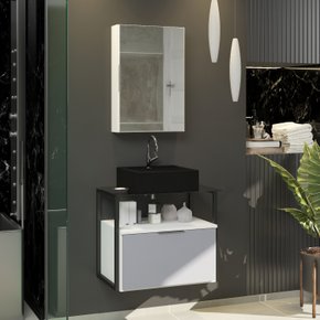 urbe branco cinza vidro preto pia preta