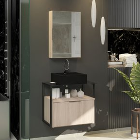 urbe madeirado vidro preto pia preta