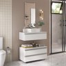 conjunto de gabinete banheiro creta 80cm branco inteiro ambientada