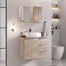 conjunto gabinete banheiro virtus 60cm madeirado ambientada