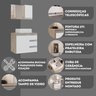 conjunto gabinete banheiro virtus 60cm madeirado branco diferencial