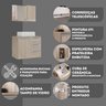conjunto gabinete banheiro virtus 60cm madeirado vidro diferencial