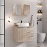 conjunto gabinete banheiro virtus 60cm madeirado ambientada