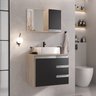conjunto gabinete banheiro virtus 60cm madeirado preto 1 ambientada