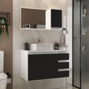 prisma 80 cm branco e preto 1 ambientada