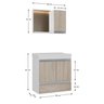 conjunto gabinete banheiro fox 60cm branco madeirado cotas