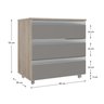 gabinete banheiro rodinhas joia 60cm 03 gavetas madeirado cinza cotas