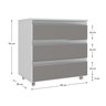 gabinete banheiro rodinhas joia 60cm 03 gavetas branco cinza cotas