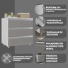 gabinete banheiro rodinhas joia 60cm 03 gavetas branco cinza diferencial