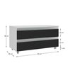gabinete banheiro rodinhas joia 80cm 02 gavetas branco preto costas