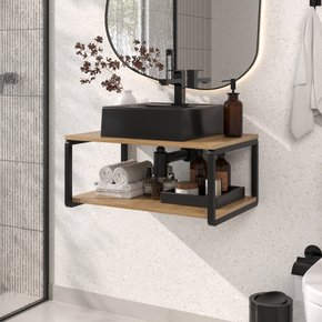 gabinete flex amadeirado escuro e cuba preta 1 ambientada