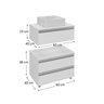 creta 60cm gabinete cuba branco 3 cotas