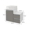 cross 60cm gabinete e cuba branco cinza 3 cotas