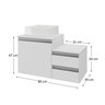 cross 80cm gabinete e cuba branco 3 cotas