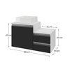 cross 80cm gabinete e cuba branco e preto 3 cotas