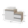 cross 80cm gabinete e cuba amadeirado branco 3 cotas
