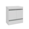 fox 60cm gabinete e cuba branco 2 f i sem decoracao